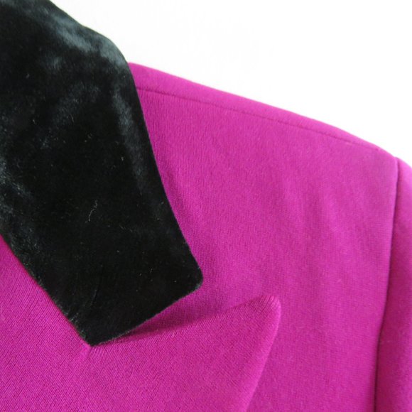 VINTAGE RALPH LAUREN Purple Label 100% Wool Purple Velvet Collar Coat Size 6 - Picture 7 of 15